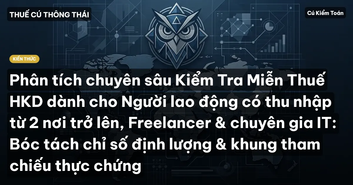 Phân tích chuyên sâu Kiểm Tra Miễn Thuế HKD dành cho Người lao động có thu nhập từ 2 nơi trở lên, Freelancer & chuyên gia IT: Bóc tách chỉ số định lượng & khung tham chiếu thực chứng