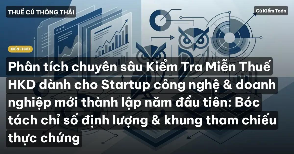 Phân tích chuyên sâu Kiểm Tra Miễn Thuế HKD dành cho Startup công nghệ & doanh nghiệp mới thành lập năm đầu tiên: Bóc tách chỉ số định lượng & khung tham chiếu thực chứng
