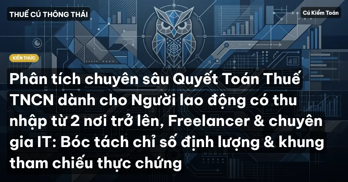 Phân tích chuyên sâu Quyết Toán Thuế TNCN dành cho Người lao động có thu nhập từ 2 nơi trở lên, Freelancer & chuyên gia IT: Bóc tách chỉ số định lượng & khung tham chiếu thực chứng