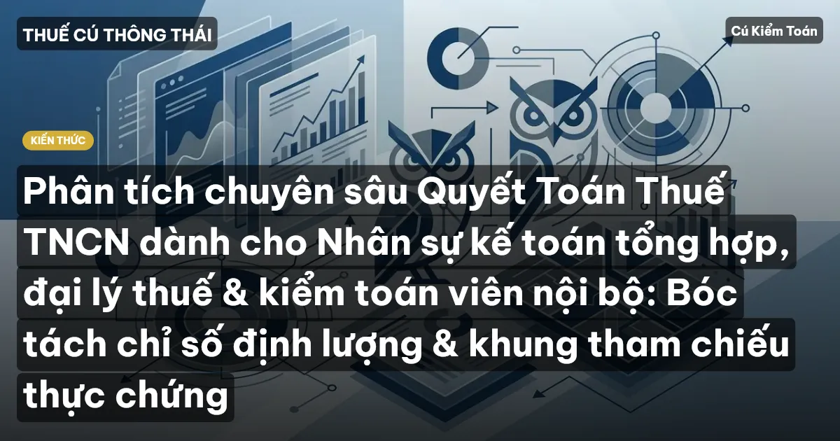 Phân tích chuyên sâu Quyết Toán Thuế TNCN dành cho Nhân sự kế toán tổng hợp, đại lý thuế & kiểm toán viên nội bộ: Bóc tách chỉ số định lượng & khung tham chiếu thực chứng