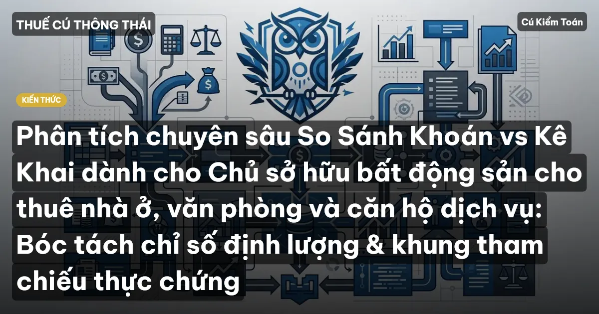 Phân tích chuyên sâu So Sánh Khoán vs Kê Khai dành cho Chủ sở hữu bất động sản cho thuê nhà ở, văn phòng và căn hộ dịch vụ: Bóc tách chỉ số định lượng & khung tham chiếu thực chứng