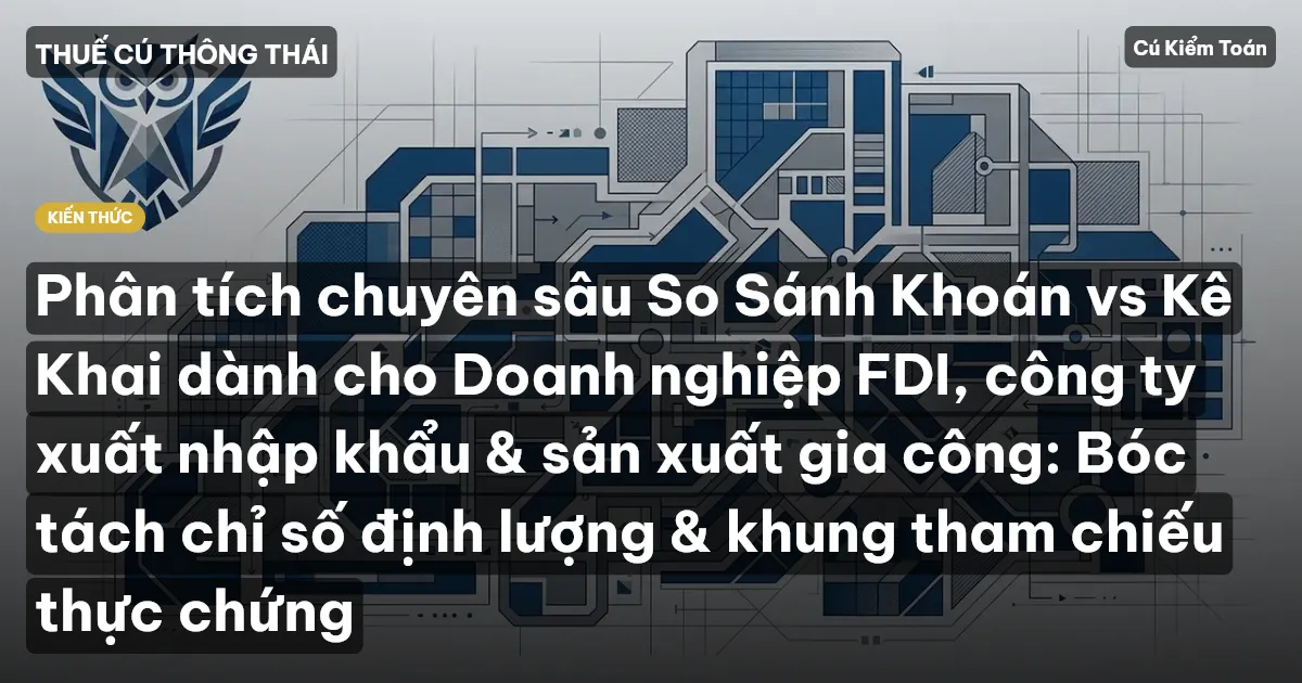 Phân tích chuyên sâu So Sánh Khoán vs Kê Khai dành cho Doanh nghiệp FDI, công ty xuất nhập khẩu & sản xuất gia công: Bóc tách chỉ số định lượng & khung tham chiếu thực chứng