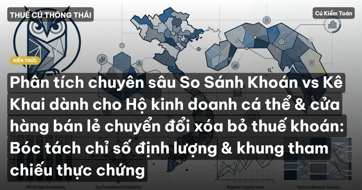 Phân tích chuyên sâu So Sánh Khoán vs Kê Khai dành cho Hộ kinh doanh cá thể & cửa hàng bán lẻ chuyển đổi xóa bỏ thuế khoán: Bóc tách chỉ số định lượng & khung tham chiếu thực chứng