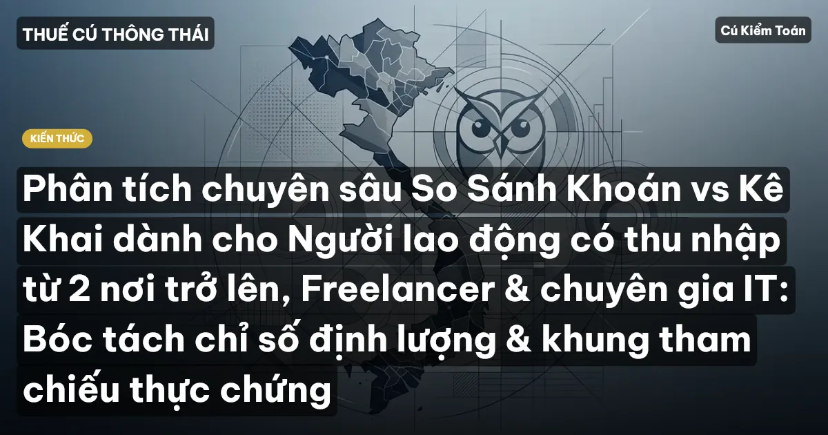 Phân tích chuyên sâu So Sánh Khoán vs Kê Khai dành cho Người lao động có thu nhập từ 2 nơi trở lên, Freelancer & chuyên gia IT: Bóc tách chỉ số định lượng & khung tham chiếu thực chứng