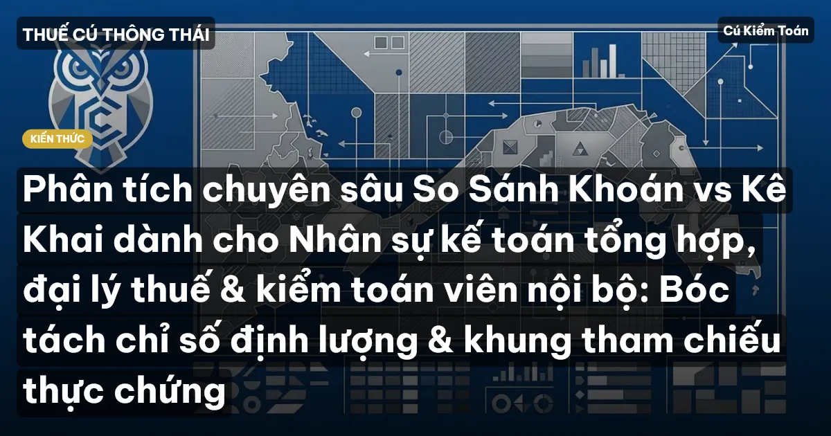Phân tích chuyên sâu So Sánh Khoán vs Kê Khai dành cho Nhân sự kế toán tổng hợp, đại lý thuế & kiểm toán viên nội bộ: Bóc tách chỉ số định lượng & khung tham chiếu thực chứng