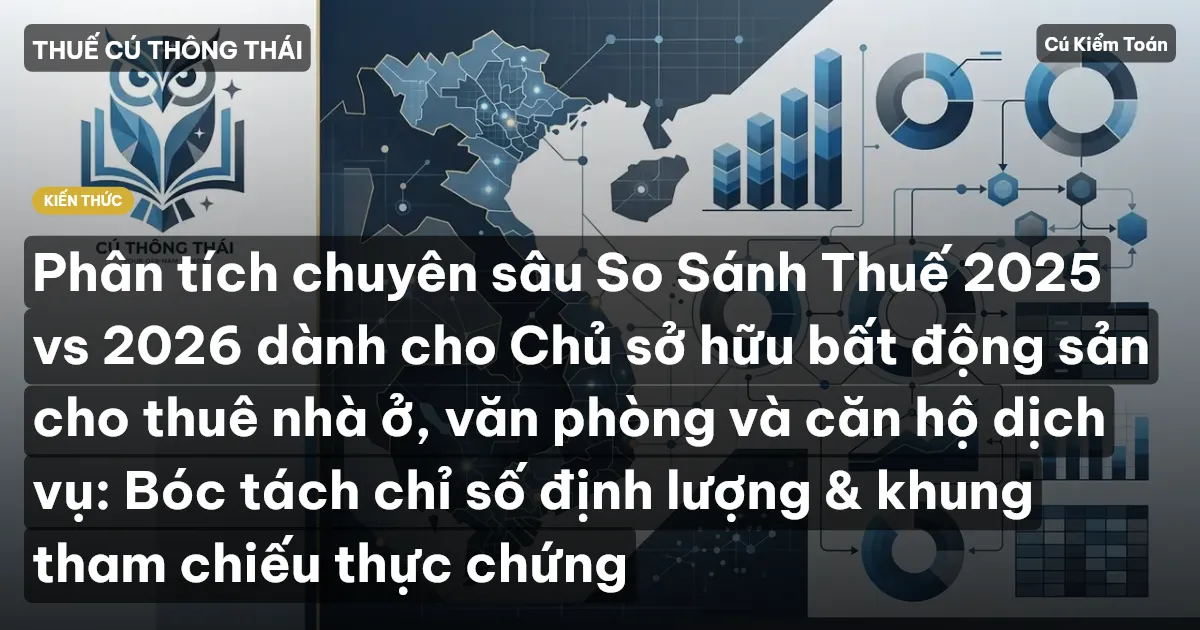 Phân tích chuyên sâu So Sánh Thuế 2025 vs 2026 dành cho Chủ sở hữu bất động sản cho thuê nhà ở, văn phòng và căn hộ dịch vụ: Bóc tách chỉ số định lượng & khung tham chiếu thực chứng
