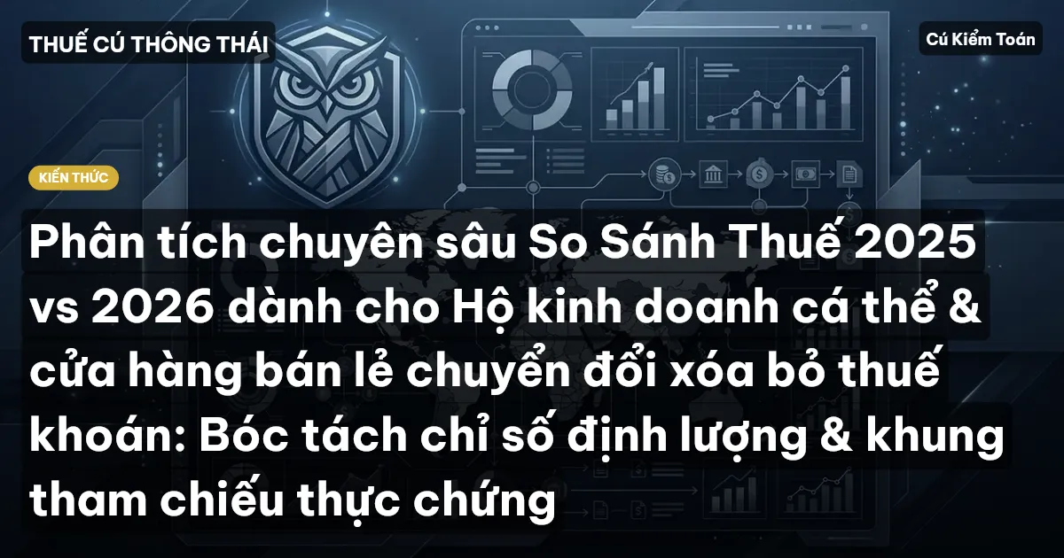 Phân tích chuyên sâu So Sánh Thuế 2025 vs 2026 dành cho Hộ kinh doanh cá thể & cửa hàng bán lẻ chuyển đổi xóa bỏ thuế khoán: Bóc tách chỉ số định lượng & khung tham chiếu thực chứng