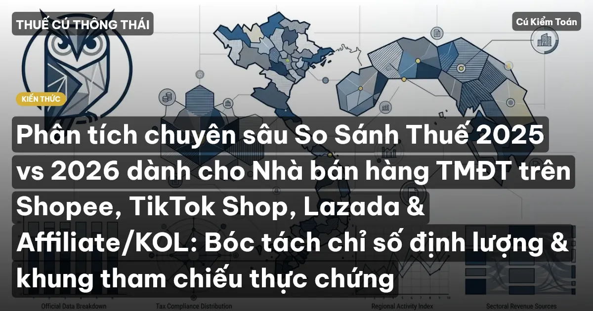 Phân tích chuyên sâu So Sánh Thuế 2025 vs 2026 dành cho Nhà bán hàng TMĐT trên Shopee, TikTok Shop, Lazada & Affiliate/KOL: Bóc tách chỉ số định lượng & khung tham chiếu thực chứng
