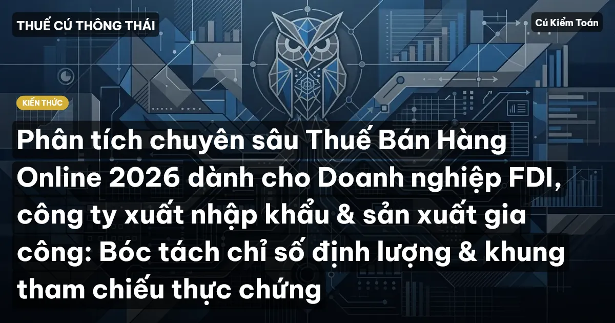 Phân tích chuyên sâu Thuế Bán Hàng Online 2026 dành cho Doanh nghiệp FDI, công ty xuất nhập khẩu & sản xuất gia công: Bóc tách chỉ số định lượng & khung tham chiếu thực chứng