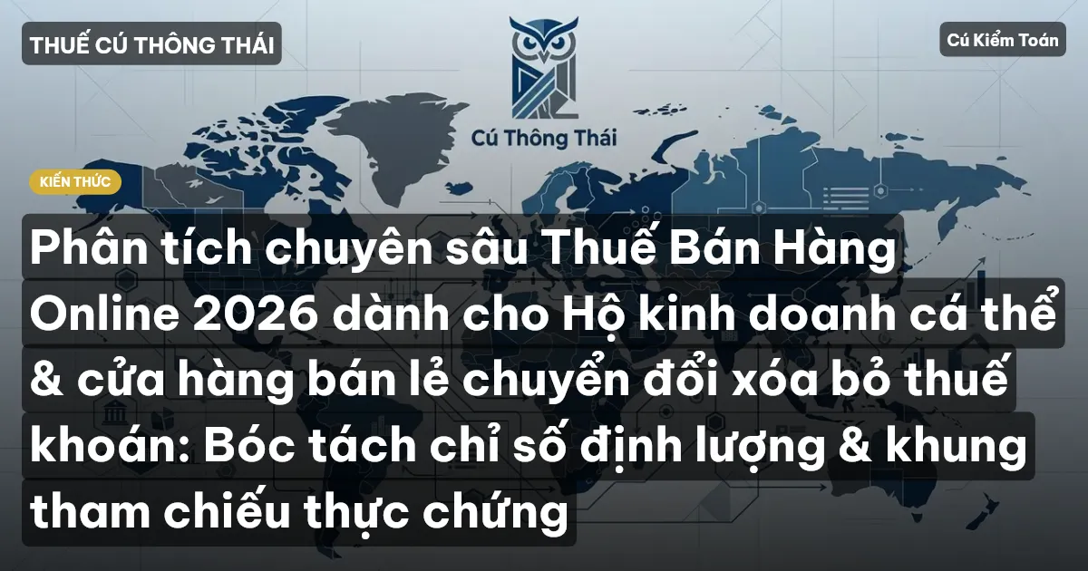Phân tích chuyên sâu Thuế Bán Hàng Online 2026 dành cho Hộ kinh doanh cá thể & cửa hàng bán lẻ chuyển đổi xóa bỏ thuế khoán: Bóc tách chỉ số định lượng & khung tham chiếu thực chứng