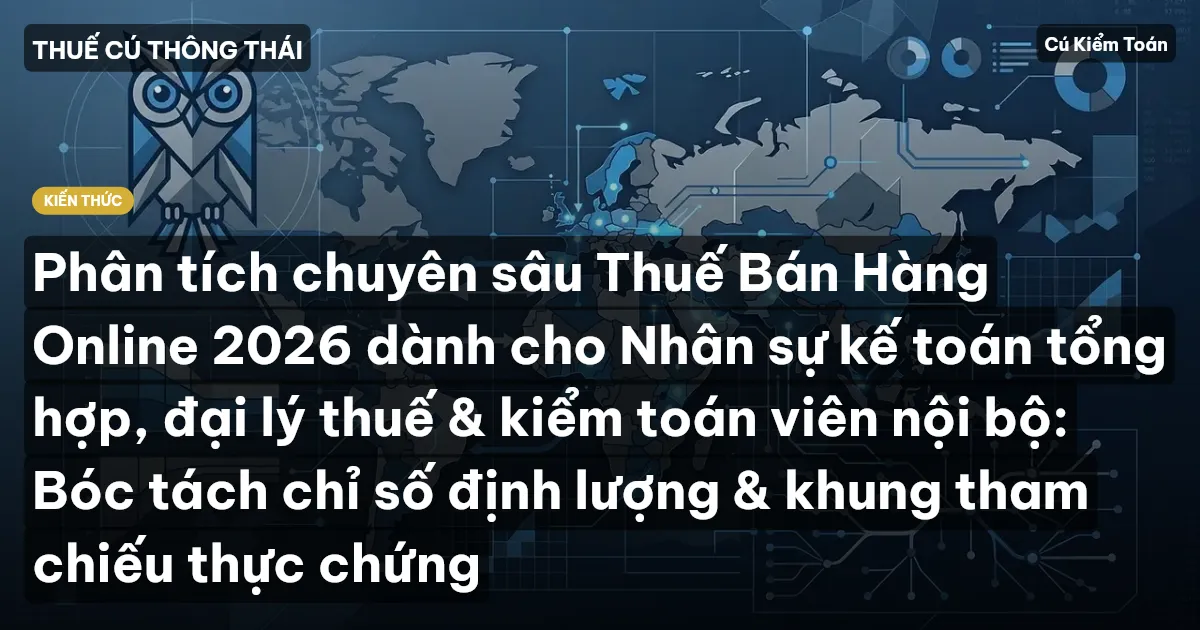 Phân tích chuyên sâu Thuế Bán Hàng Online 2026 dành cho Nhân sự kế toán tổng hợp, đại lý thuế & kiểm toán viên nội bộ: Bóc tách chỉ số định lượng & khung tham chiếu thực chứng