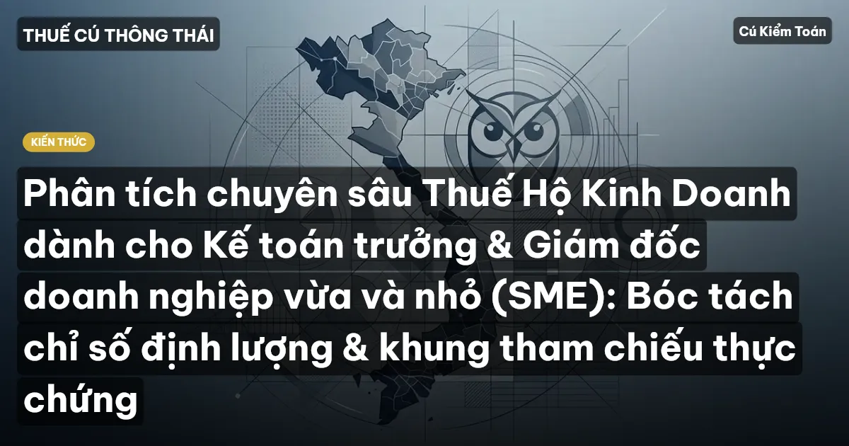 Phân tích chuyên sâu Thuế Hộ Kinh Doanh dành cho Kế toán trưởng & Giám đốc doanh nghiệp vừa và nhỏ (SME): Bóc tách chỉ số định lượng & khung tham chiếu thực chứng