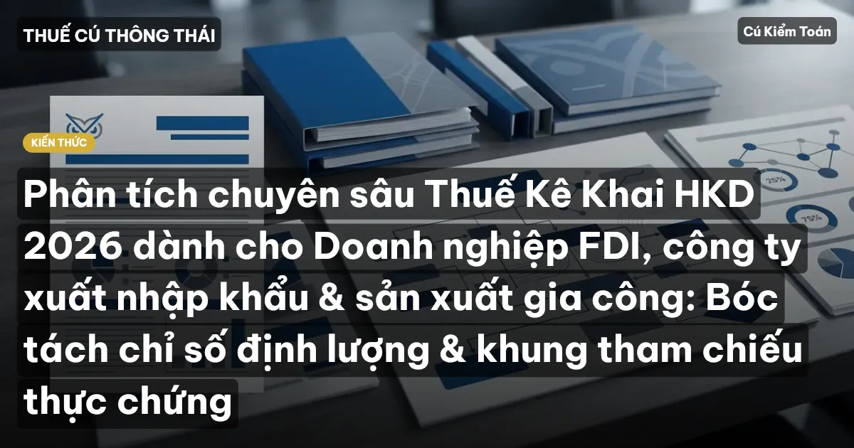 Phân tích chuyên sâu Thuế Kê Khai HKD 2026 dành cho Doanh nghiệp FDI, công ty xuất nhập khẩu & sản xuất gia công: Bóc tách chỉ số định lượng & khung tham chiếu thực chứng