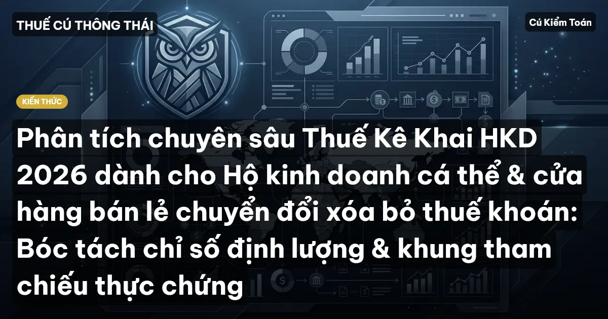 Phân tích chuyên sâu Thuế Kê Khai HKD 2026 dành cho Hộ kinh doanh cá thể & cửa hàng bán lẻ chuyển đổi xóa bỏ thuế khoán: Bóc tách chỉ số định lượng & khung tham chiếu thực chứng
