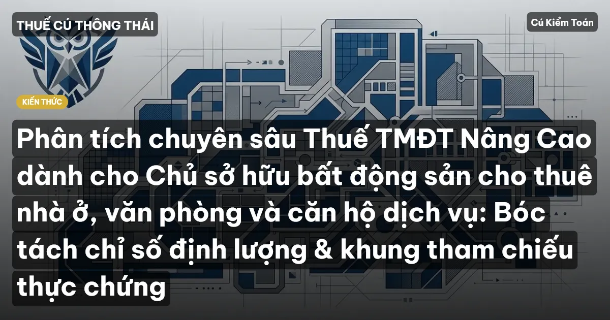 Phân tích chuyên sâu Thuế TMĐT Nâng Cao dành cho Chủ sở hữu bất động sản cho thuê nhà ở, văn phòng và căn hộ dịch vụ: Bóc tách chỉ số định lượng & khung tham chiếu thực chứng