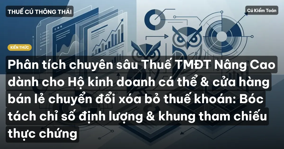 Phân tích chuyên sâu Thuế TMĐT Nâng Cao dành cho Hộ kinh doanh cá thể & cửa hàng bán lẻ chuyển đổi xóa bỏ thuế khoán: Bóc tách chỉ số định lượng & khung tham chiếu thực chứng