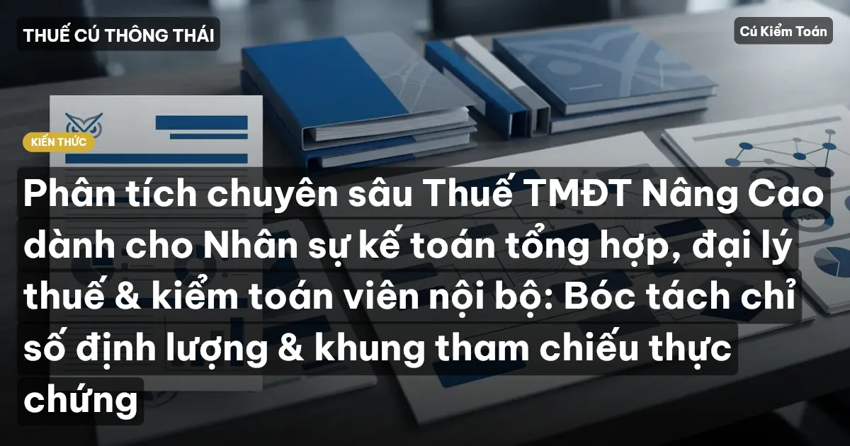 Phân tích chuyên sâu Thuế TMĐT Nâng Cao dành cho Nhân sự kế toán tổng hợp, đại lý thuế & kiểm toán viên nội bộ: Bóc tách chỉ số định lượng & khung tham chiếu thực chứng