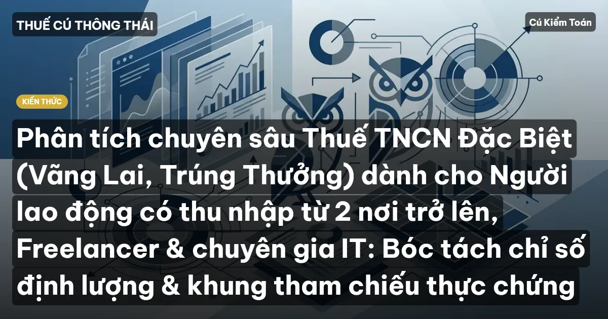 Phân tích chuyên sâu Thuế TNCN Đặc Biệt (Vãng Lai, Trúng Thưởng) dành cho Người lao động có thu nhập từ 2 nơi trở lên, Freelancer & chuyên gia IT: Bóc tách chỉ số định lượng & khung tham chiếu thực chứng