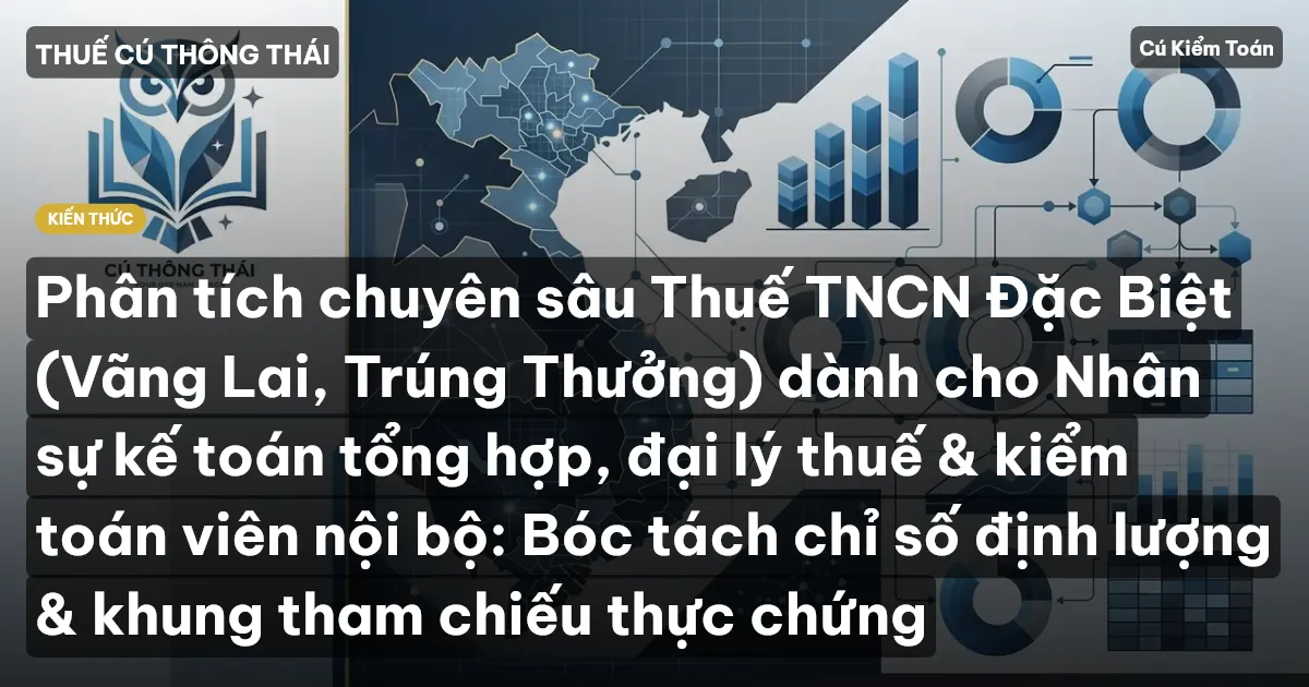 Phân tích chuyên sâu Thuế TNCN Đặc Biệt (Vãng Lai, Trúng Thưởng) dành cho Nhân sự kế toán tổng hợp, đại lý thuế & kiểm toán viên nội bộ: Bóc tách chỉ số định lượng & khung tham chiếu thực chứng