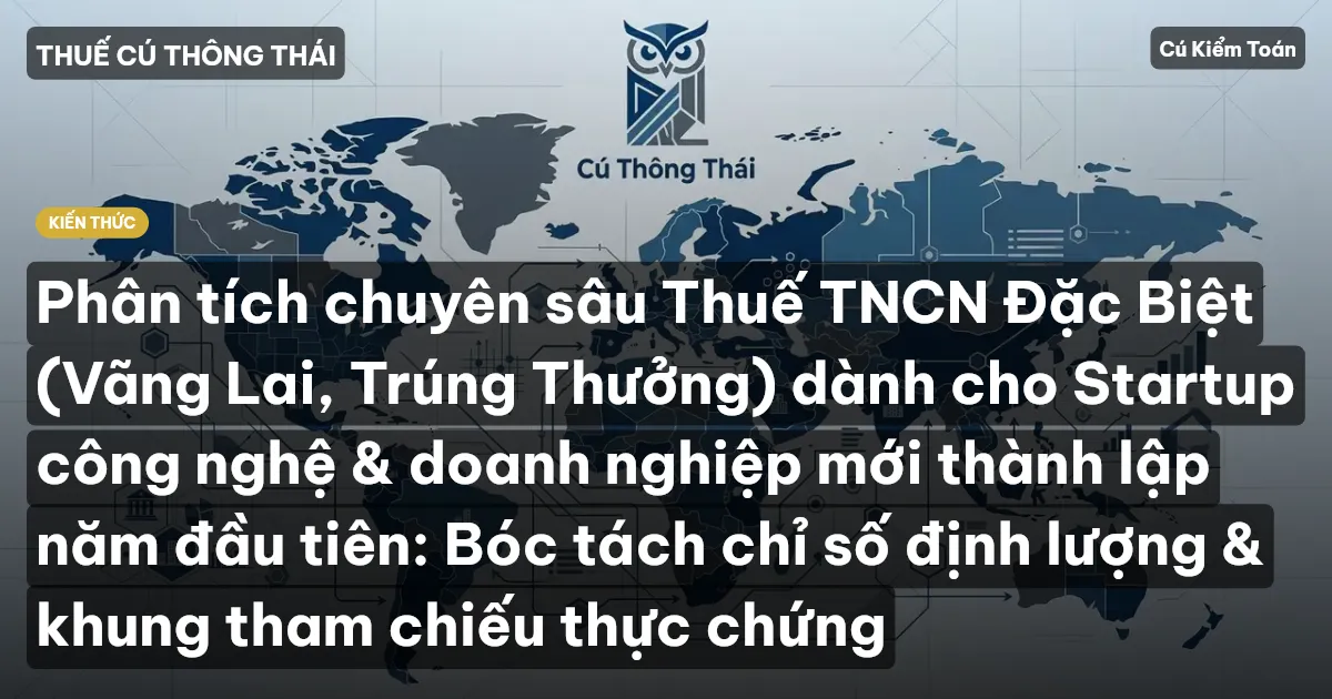Phân tích chuyên sâu Thuế TNCN Đặc Biệt (Vãng Lai, Trúng Thưởng) dành cho Startup công nghệ & doanh nghiệp mới thành lập năm đầu tiên: Bóc tách chỉ số định lượng & khung tham chiếu thực chứng