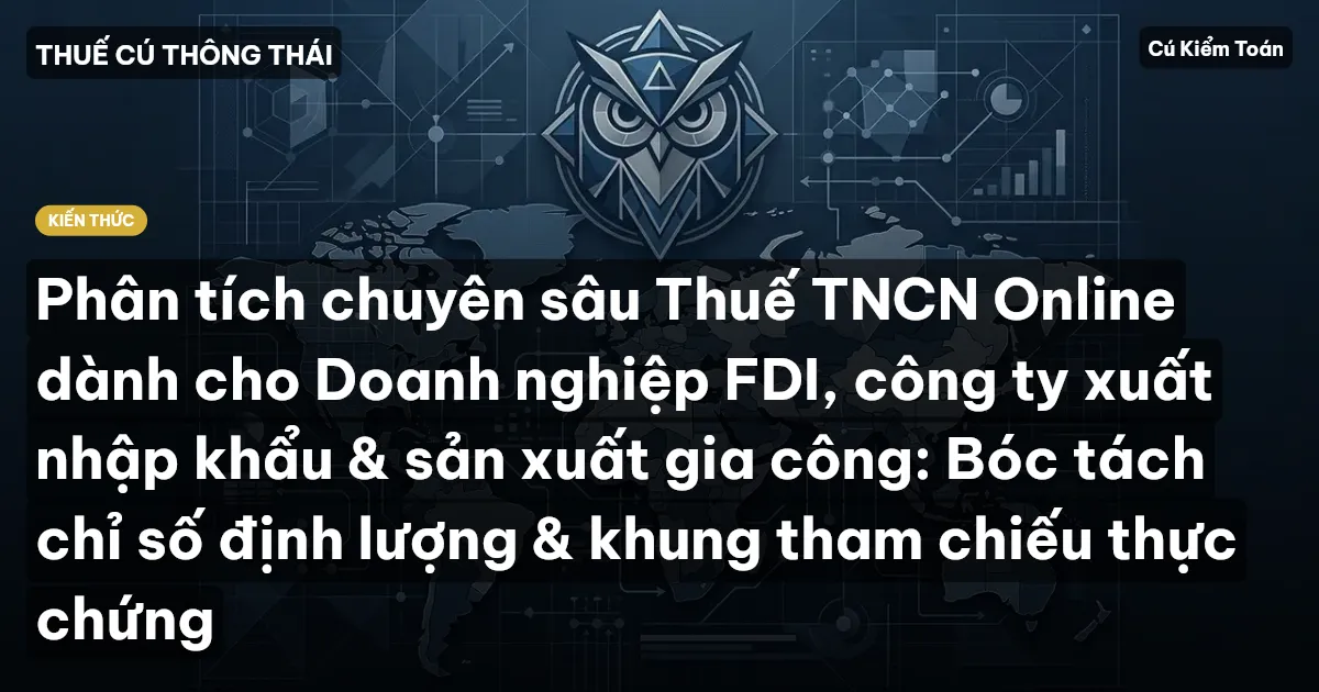 Phân tích chuyên sâu Thuế TNCN Online dành cho Doanh nghiệp FDI, công ty xuất nhập khẩu & sản xuất gia công: Bóc tách chỉ số định lượng & khung tham chiếu thực chứng