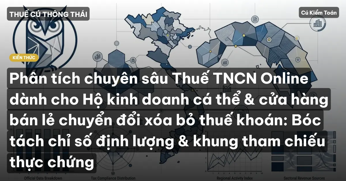Phân tích chuyên sâu Thuế TNCN Online dành cho Hộ kinh doanh cá thể & cửa hàng bán lẻ chuyển đổi xóa bỏ thuế khoán: Bóc tách chỉ số định lượng & khung tham chiếu thực chứng