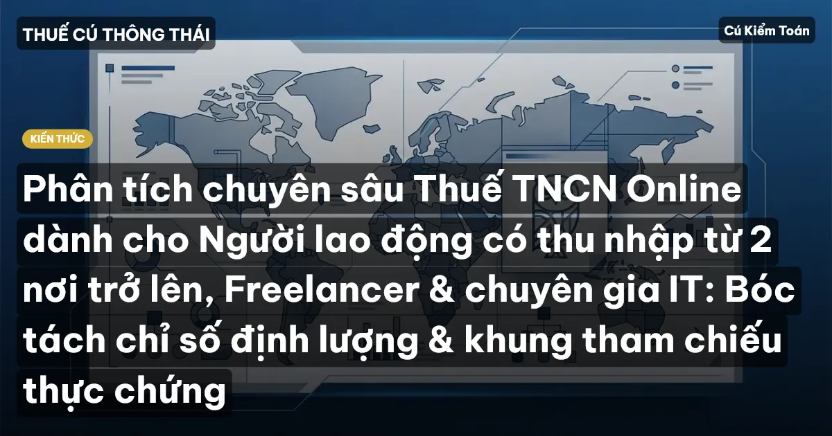 Phân tích chuyên sâu Thuế TNCN Online dành cho Người lao động có thu nhập từ 2 nơi trở lên, Freelancer & chuyên gia IT: Bóc tách chỉ số định lượng & khung tham chiếu thực chứng