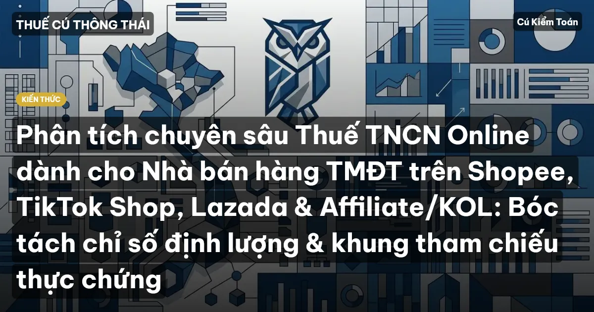 Phân tích chuyên sâu Thuế TNCN Online dành cho Nhà bán hàng TMĐT trên Shopee, TikTok Shop, Lazada & Affiliate/KOL: Bóc tách chỉ số định lượng & khung tham chiếu thực chứng