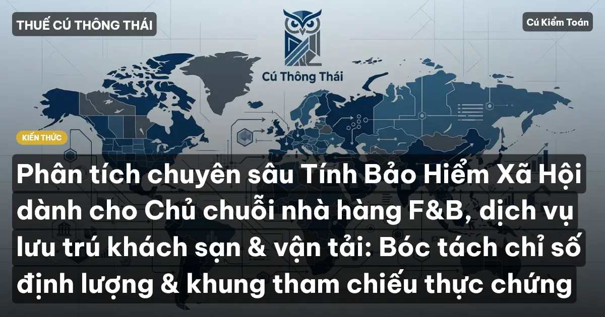 Phân tích chuyên sâu Tính Bảo Hiểm Xã Hội dành cho Chủ chuỗi nhà hàng F&B, dịch vụ lưu trú khách sạn & vận tải: Bóc tách chỉ số định lượng & khung tham chiếu thực chứng