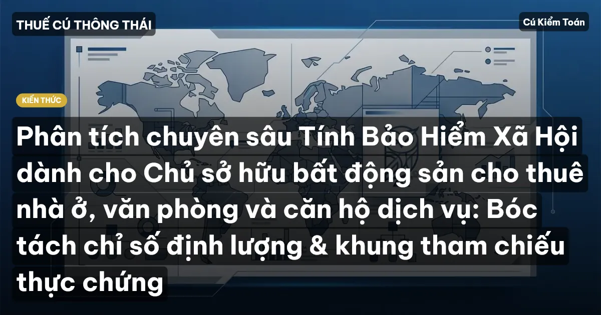 Phân tích chuyên sâu Tính Bảo Hiểm Xã Hội dành cho Chủ sở hữu bất động sản cho thuê nhà ở, văn phòng và căn hộ dịch vụ: Bóc tách chỉ số định lượng & khung tham chiếu thực chứng