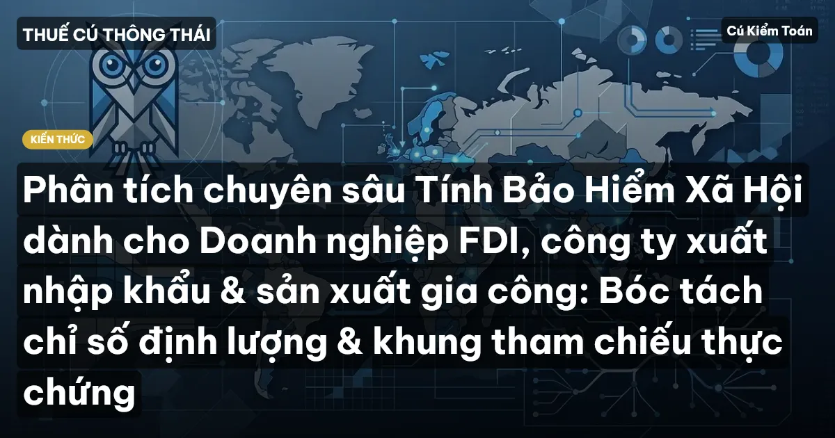 Phân tích chuyên sâu Tính Bảo Hiểm Xã Hội dành cho Doanh nghiệp FDI, công ty xuất nhập khẩu & sản xuất gia công: Bóc tách chỉ số định lượng & khung tham chiếu thực chứng