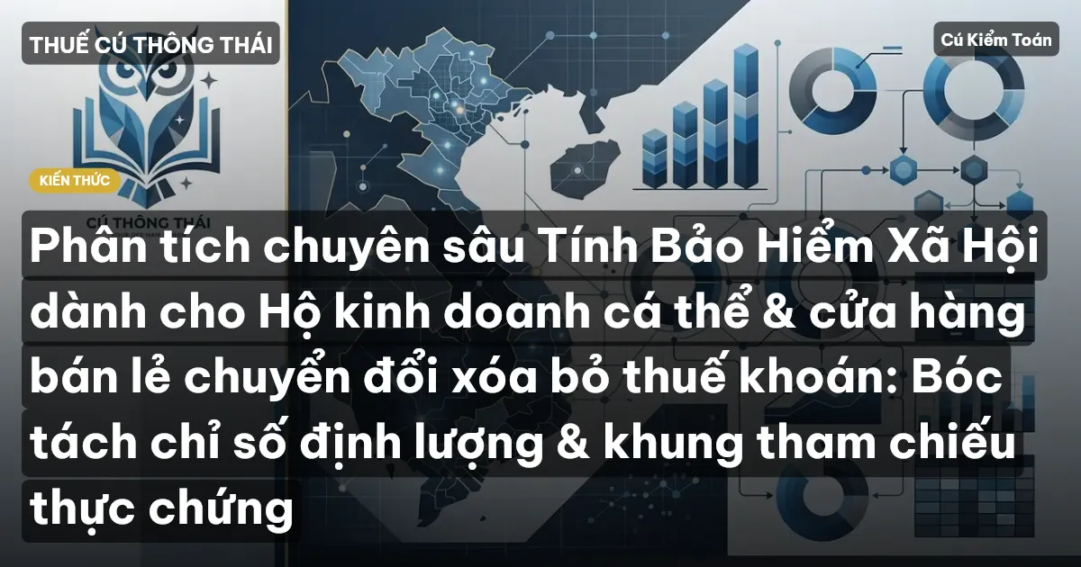 Phân tích chuyên sâu Tính Bảo Hiểm Xã Hội dành cho Hộ kinh doanh cá thể & cửa hàng bán lẻ chuyển đổi xóa bỏ thuế khoán: Bóc tách chỉ số định lượng & khung tham chiếu thực chứng