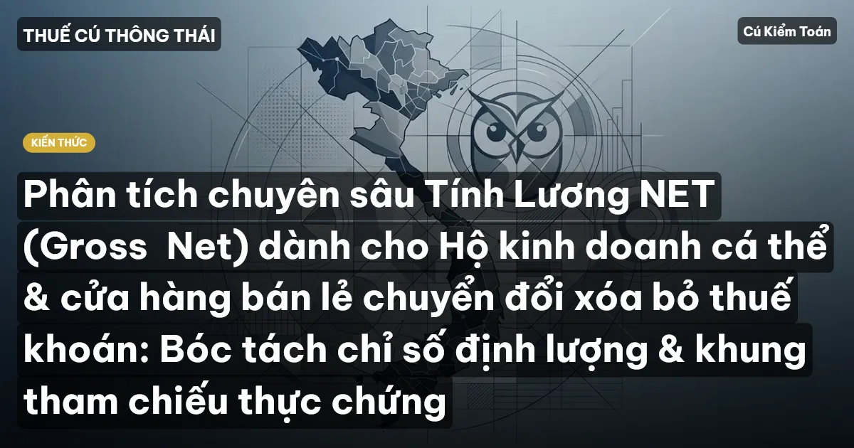 Phân tích chuyên sâu Tính Lương NET (Gross→Net) dành cho Hộ kinh doanh cá thể & cửa hàng bán lẻ chuyển đổi xóa bỏ thuế khoán: Bóc tách chỉ số định lượng & khung tham chiếu thực chứng