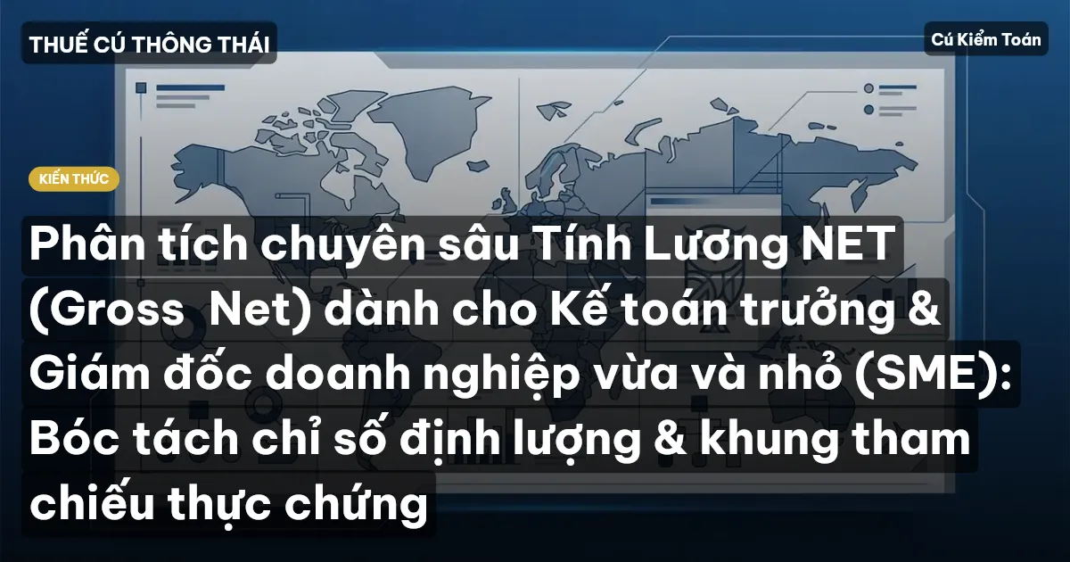 Phân tích chuyên sâu Tính Lương NET (Gross→Net) dành cho Kế toán trưởng & Giám đốc doanh nghiệp vừa và nhỏ (SME): Bóc tách chỉ số định lượng & khung tham chiếu thực chứng