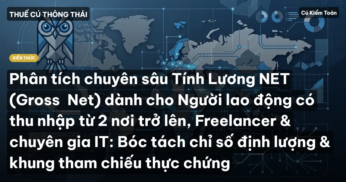 Phân tích chuyên sâu Tính Lương NET (Gross→Net) dành cho Người lao động có thu nhập từ 2 nơi trở lên, Freelancer & chuyên gia IT: Bóc tách chỉ số định lượng & khung tham chiếu thực chứng