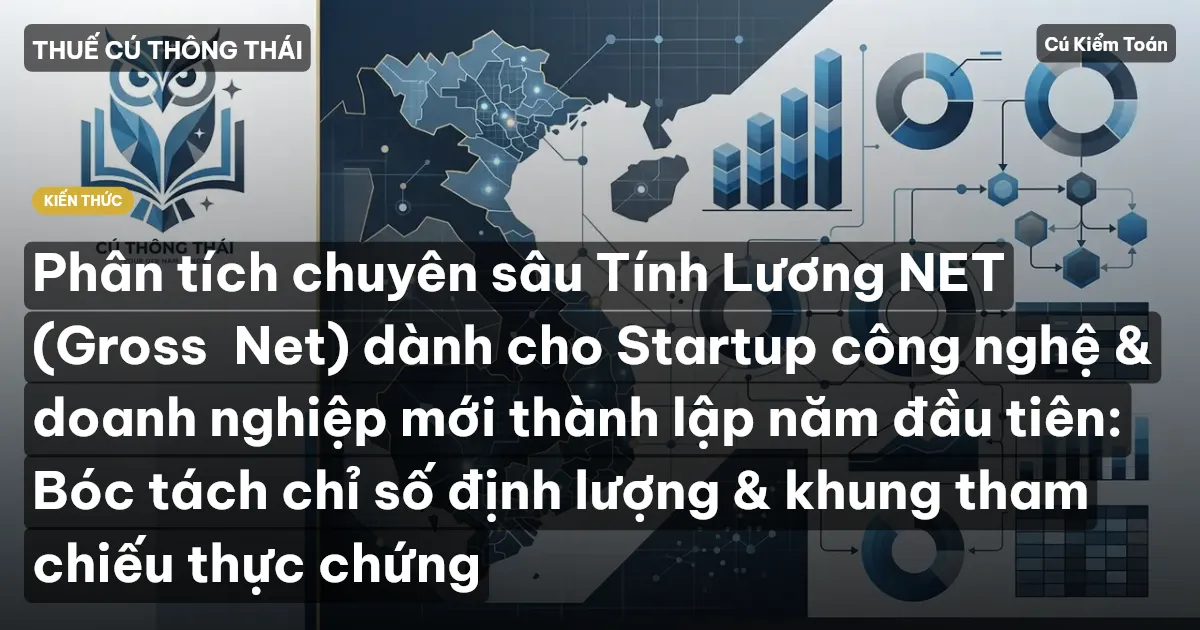 Phân tích chuyên sâu Tính Lương NET (Gross→Net) dành cho Startup công nghệ & doanh nghiệp mới thành lập năm đầu tiên: Bóc tách chỉ số định lượng & khung tham chiếu thực chứng