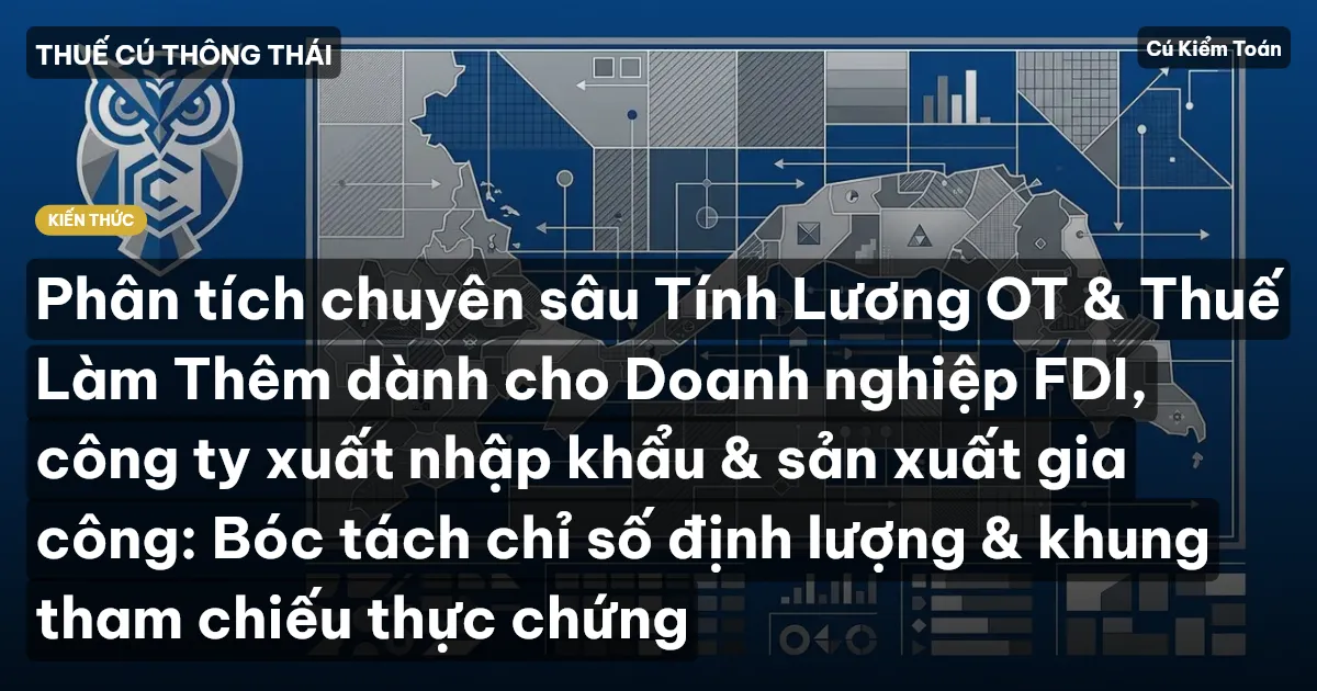 Phân tích chuyên sâu Tính Lương OT & Thuế Làm Thêm dành cho Doanh nghiệp FDI, công ty xuất nhập khẩu & sản xuất gia công: Bóc tách chỉ số định lượng & khung tham chiếu thực chứng