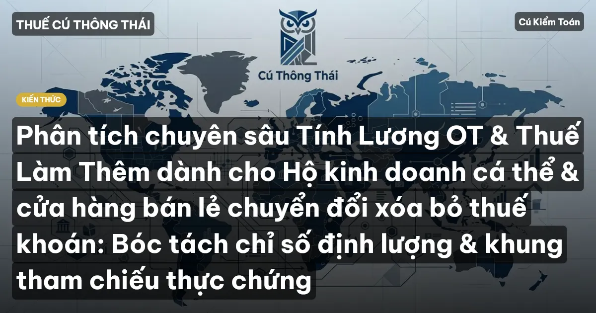 Phân tích chuyên sâu Tính Lương OT & Thuế Làm Thêm dành cho Hộ kinh doanh cá thể & cửa hàng bán lẻ chuyển đổi xóa bỏ thuế khoán: Bóc tách chỉ số định lượng & khung tham chiếu thực chứng