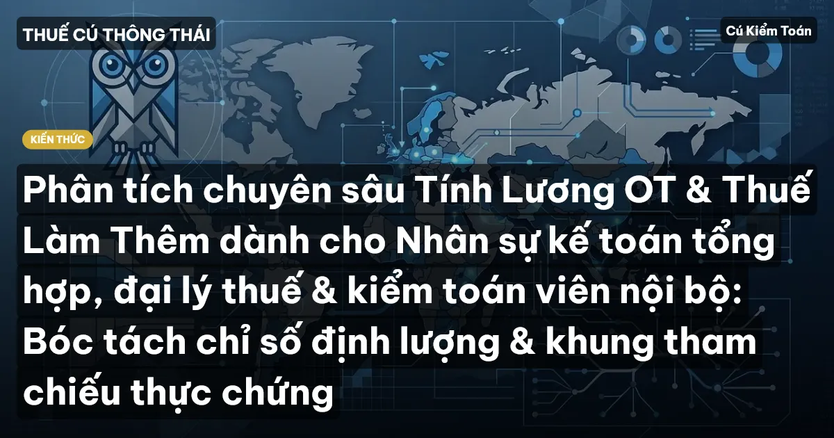 Phân tích chuyên sâu Tính Lương OT & Thuế Làm Thêm dành cho Nhân sự kế toán tổng hợp, đại lý thuế & kiểm toán viên nội bộ: Bóc tách chỉ số định lượng & khung tham chiếu thực chứng