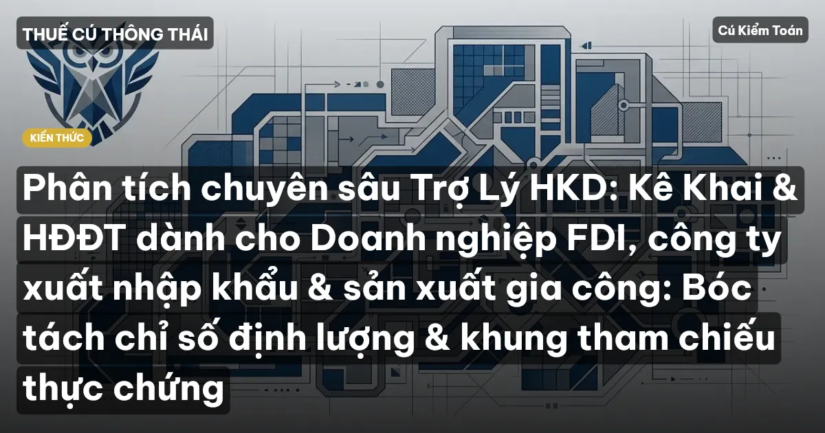 Phân tích chuyên sâu Trợ Lý HKD: Kê Khai & HĐĐT dành cho Doanh nghiệp FDI, công ty xuất nhập khẩu & sản xuất gia công: Bóc tách chỉ số định lượng & khung tham chiếu thực chứng