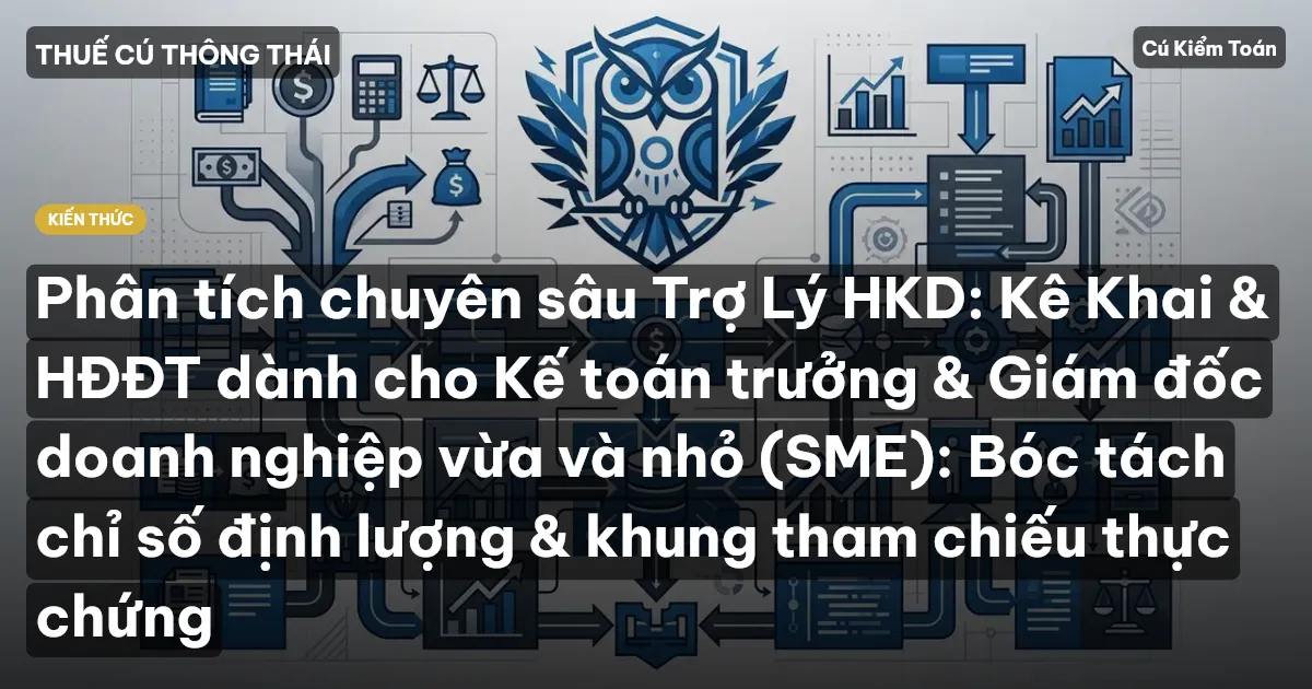 Phân tích chuyên sâu Trợ Lý HKD: Kê Khai & HĐĐT dành cho Kế toán trưởng & Giám đốc doanh nghiệp vừa và nhỏ (SME): Bóc tách chỉ số định lượng & khung tham chiếu thực chứng