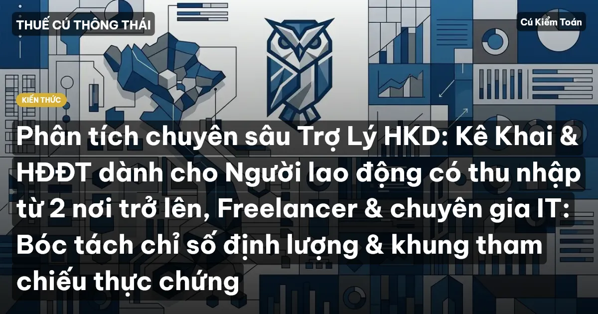 Phân tích chuyên sâu Trợ Lý HKD: Kê Khai & HĐĐT dành cho Người lao động có thu nhập từ 2 nơi trở lên, Freelancer & chuyên gia IT: Bóc tách chỉ số định lượng & khung tham chiếu thực chứng
