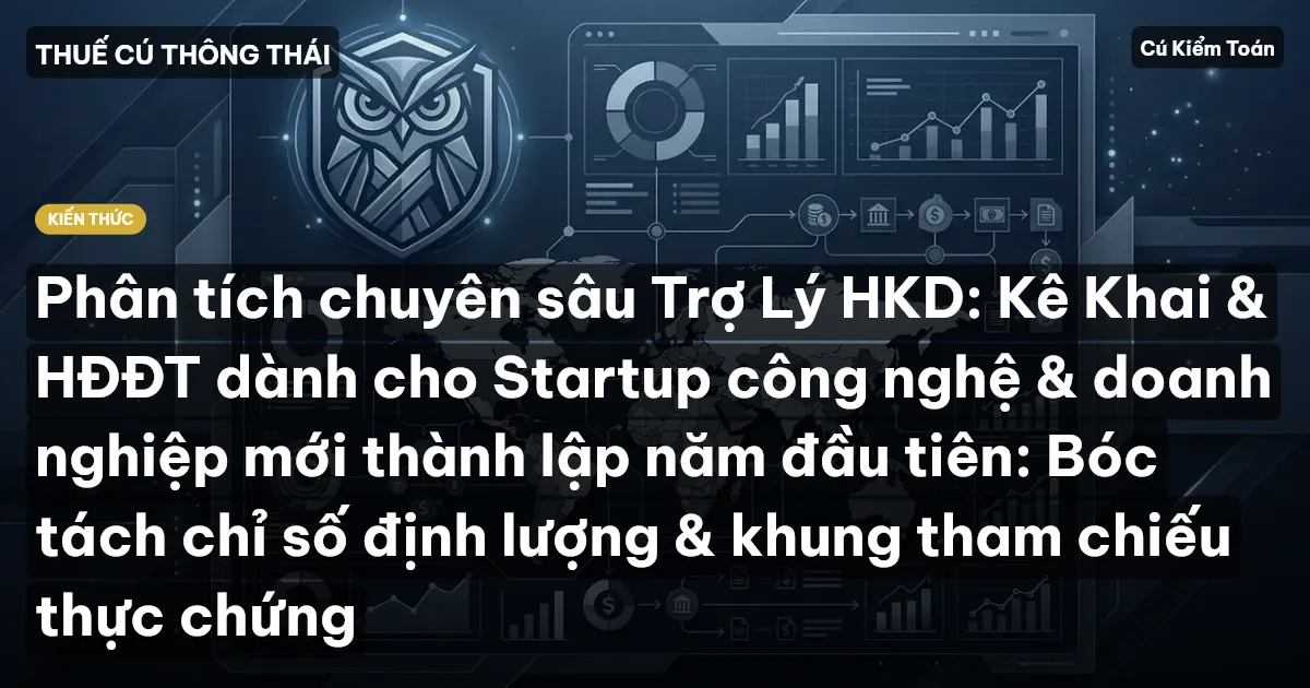 Phân tích chuyên sâu Trợ Lý HKD: Kê Khai & HĐĐT dành cho Startup công nghệ & doanh nghiệp mới thành lập năm đầu tiên: Bóc tách chỉ số định lượng & khung tham chiếu thực chứng
