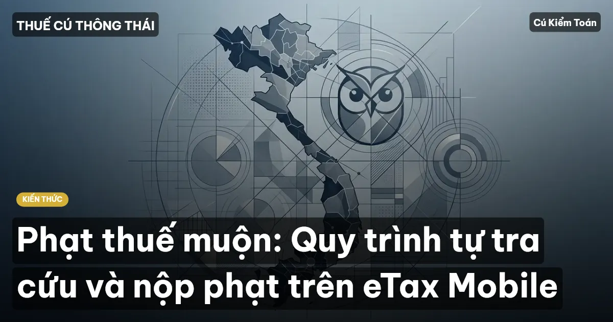 Phạt thuế muộn: Quy trình tự tra cứu và nộp phạt trên eTax Mobile