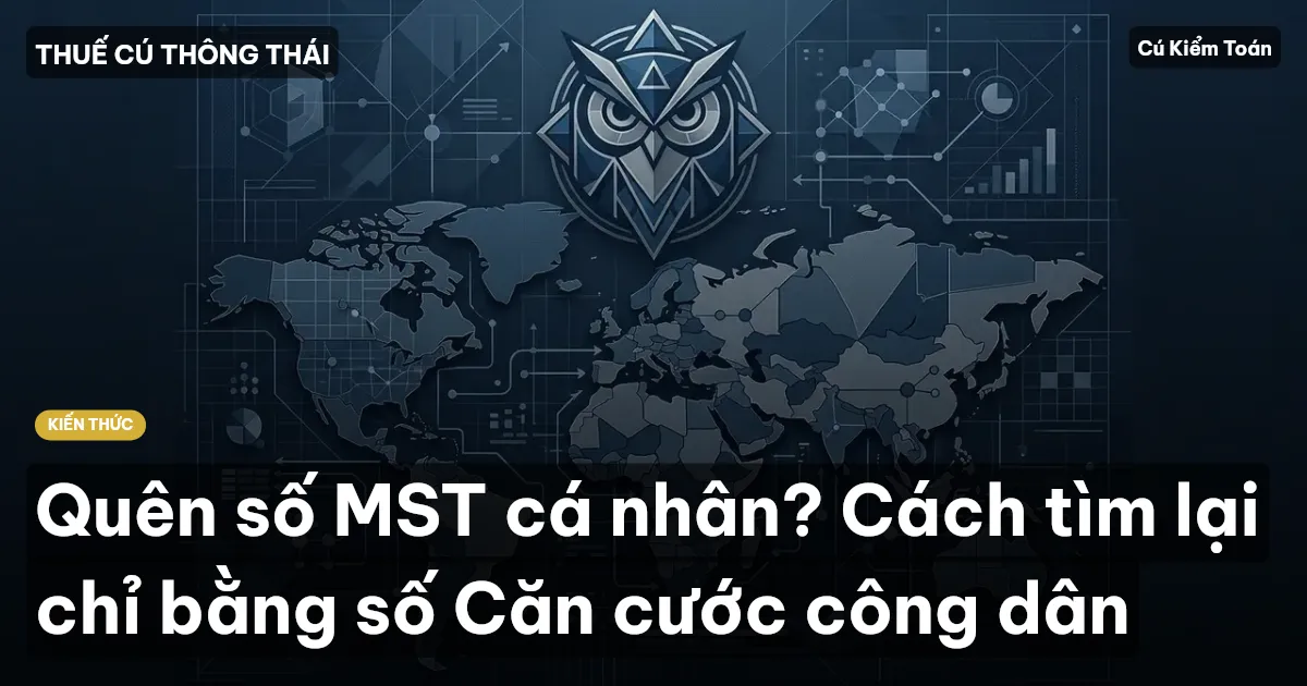 Quên số MST cá nhân? Cách tìm lại chỉ bằng số Căn cước công dân
