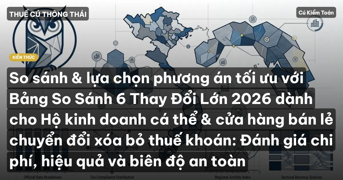 So sánh & lựa chọn phương án tối ưu với Bảng So Sánh 6 Thay Đổi Lớn 2026 dành cho Hộ kinh doanh cá thể & cửa hàng bán lẻ chuyển đổi xóa bỏ thuế khoán: Đánh giá chi phí, hiệu quả và biên độ an toàn