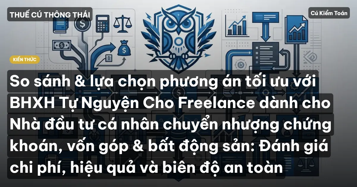 So sánh & lựa chọn phương án tối ưu với BHXH Tự Nguyện Cho Freelance dành cho Nhà đầu tư cá nhân chuyển nhượng chứng khoán, vốn góp & bất động sản: Đánh giá chi phí, hiệu quả và biên độ an toàn