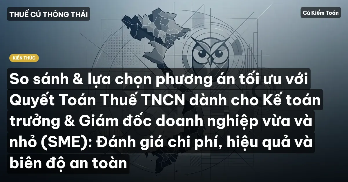 So sánh & lựa chọn phương án tối ưu với Quyết Toán Thuế TNCN dành cho Kế toán trưởng & Giám đốc doanh nghiệp vừa và nhỏ (SME): Đánh giá chi phí, hiệu quả và biên độ an toàn