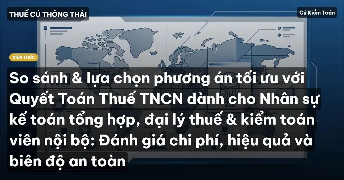So sánh & lựa chọn phương án tối ưu với Quyết Toán Thuế TNCN dành cho Nhân sự kế toán tổng hợp, đại lý thuế & kiểm toán viên nội bộ: Đánh giá chi phí, hiệu quả và biên độ an toàn