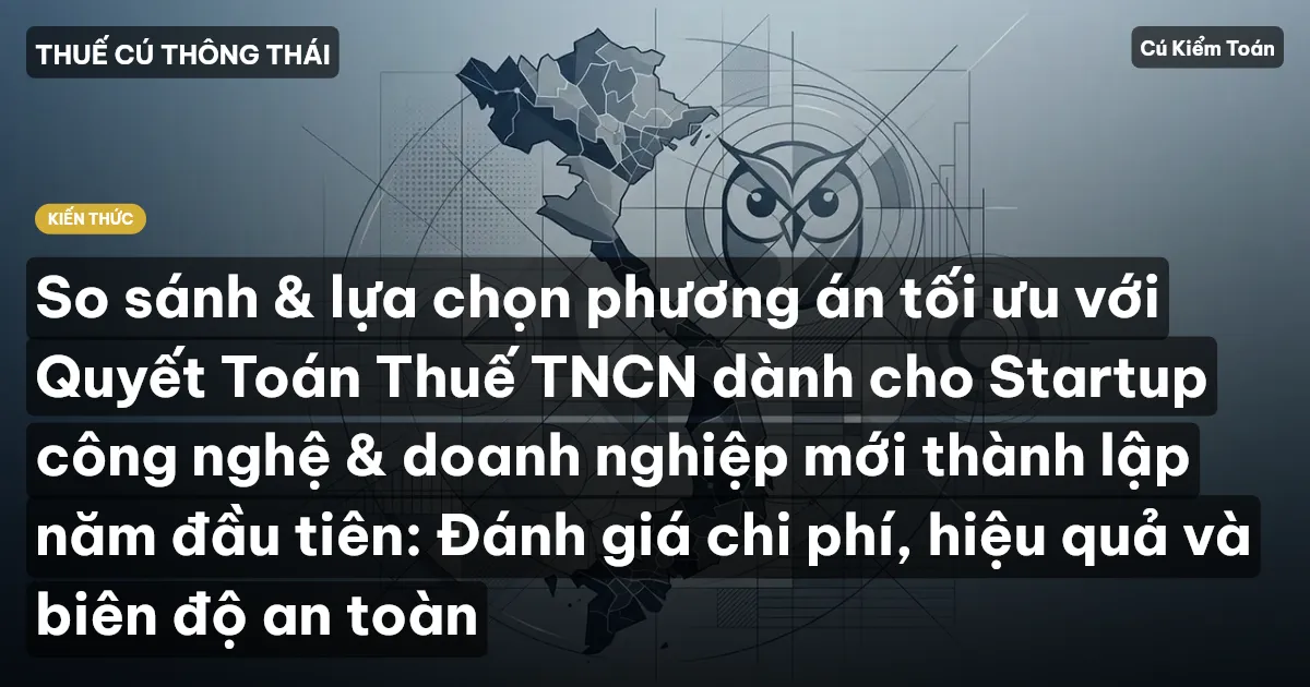 So sánh & lựa chọn phương án tối ưu với Quyết Toán Thuế TNCN dành cho Startup công nghệ & doanh nghiệp mới thành lập năm đầu tiên: Đánh giá chi phí, hiệu quả và biên độ an toàn